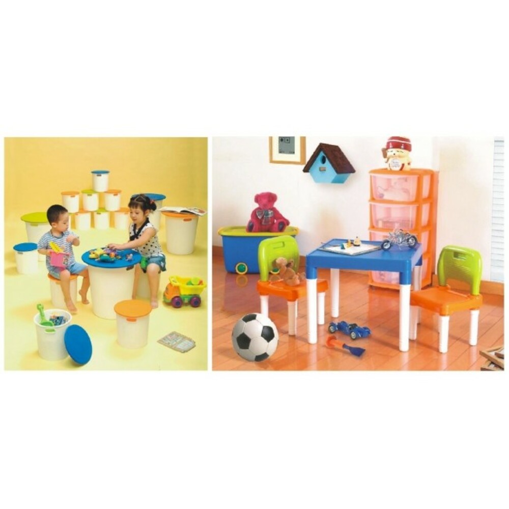 KEYWAY 可愛兒童桌椅組(1桌2椅) RB-8011 書桌  遊戲桌椅 圖片