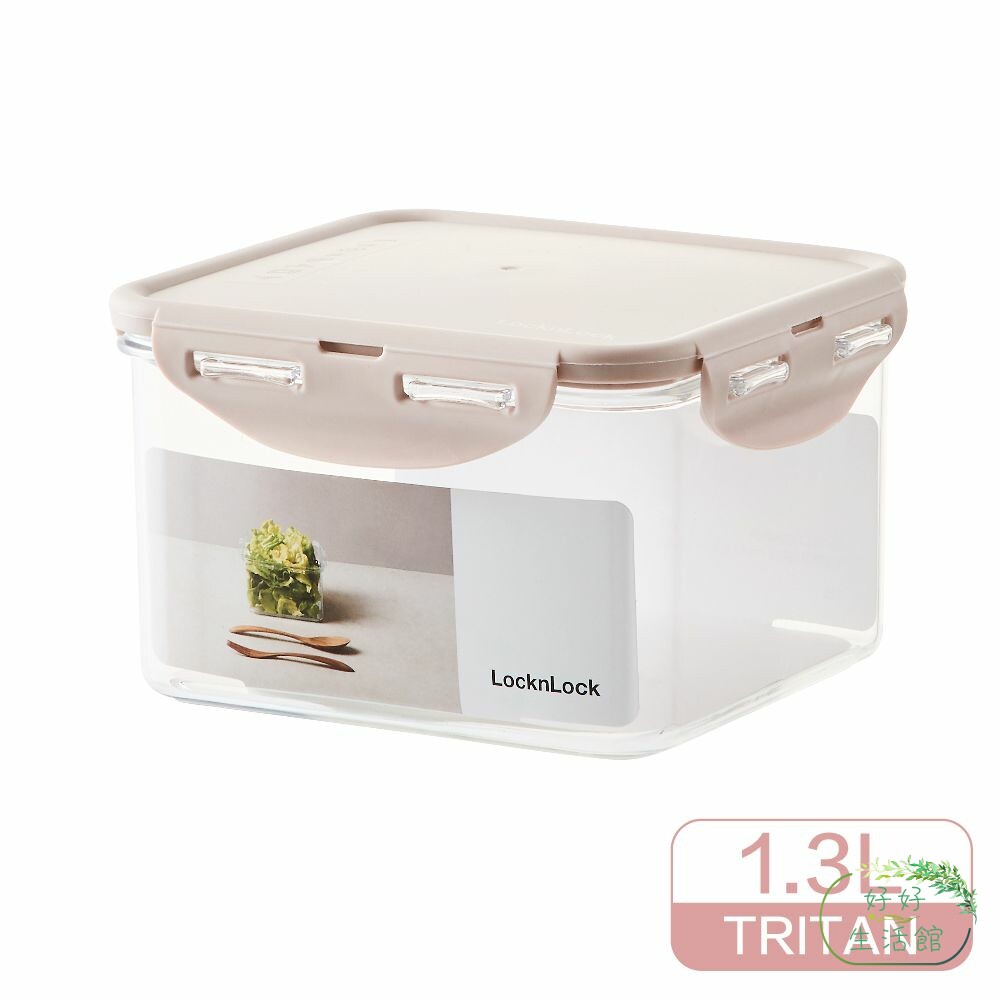 LOCK-LBF822D-樂扣 純淨保鮮盒 正方粉色 1.3L (LBF822D)