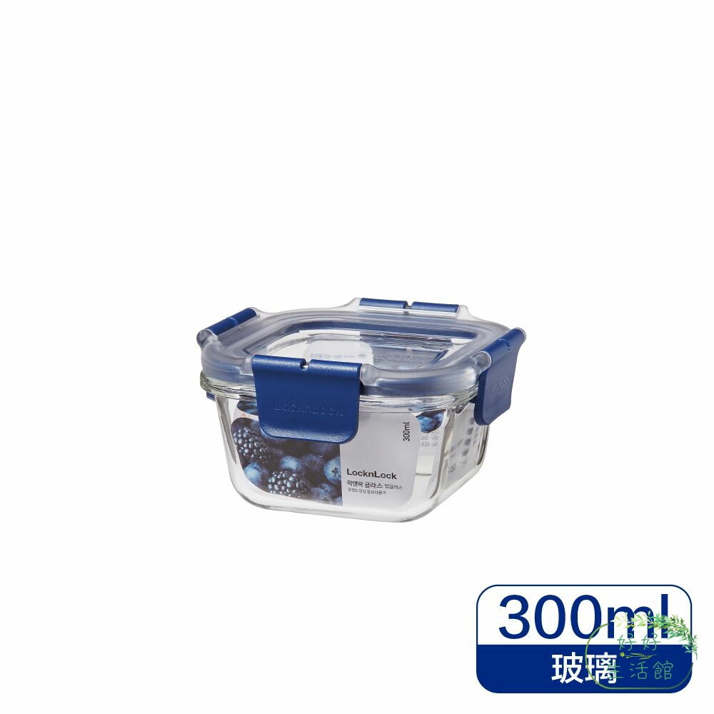 LOCK-LBG205-樂扣 頂級透明耐熱玻璃保鮮盒 300ML 正方形 (LBG205)