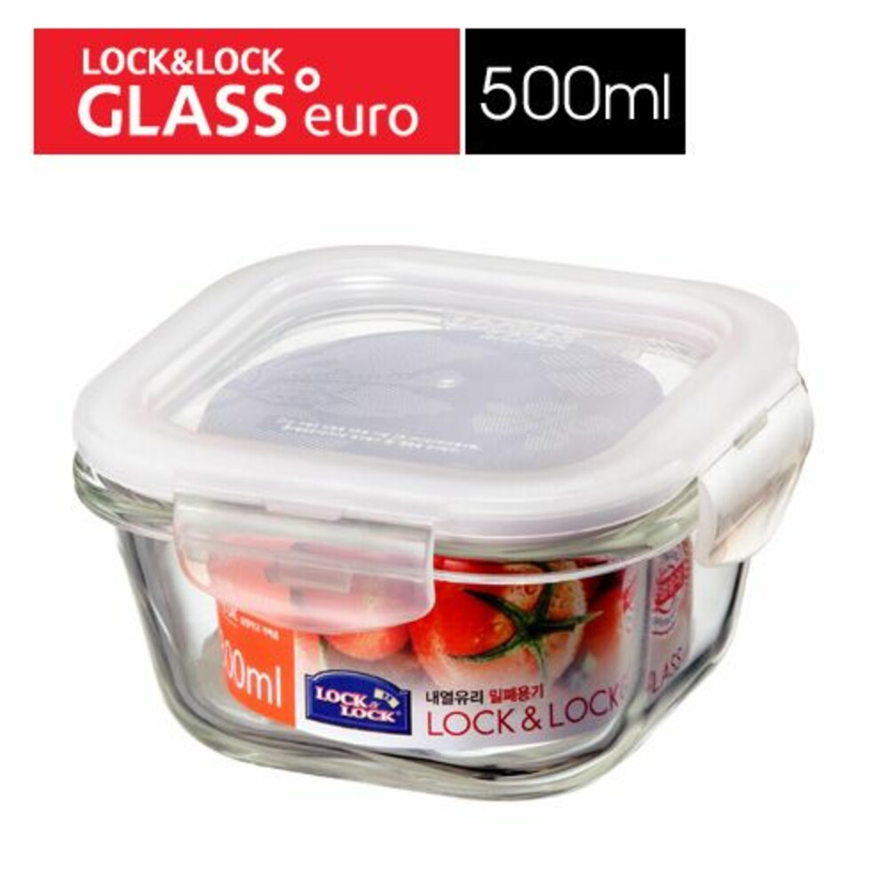 樂扣樂扣第二代耐熱玻璃保鮮盒/正方形/500ml(LLG214)