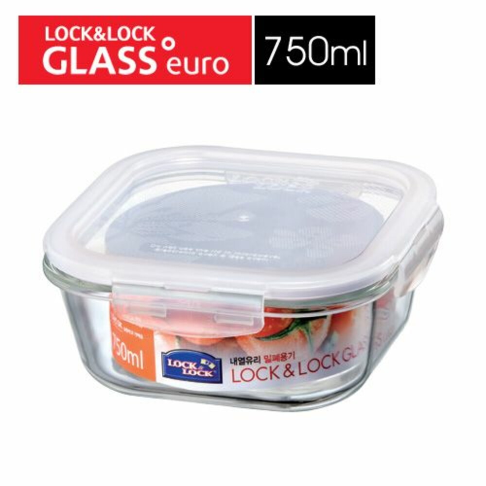 樂扣樂扣第二代耐熱玻璃保鮮盒/正方形/750ml(LLG224)