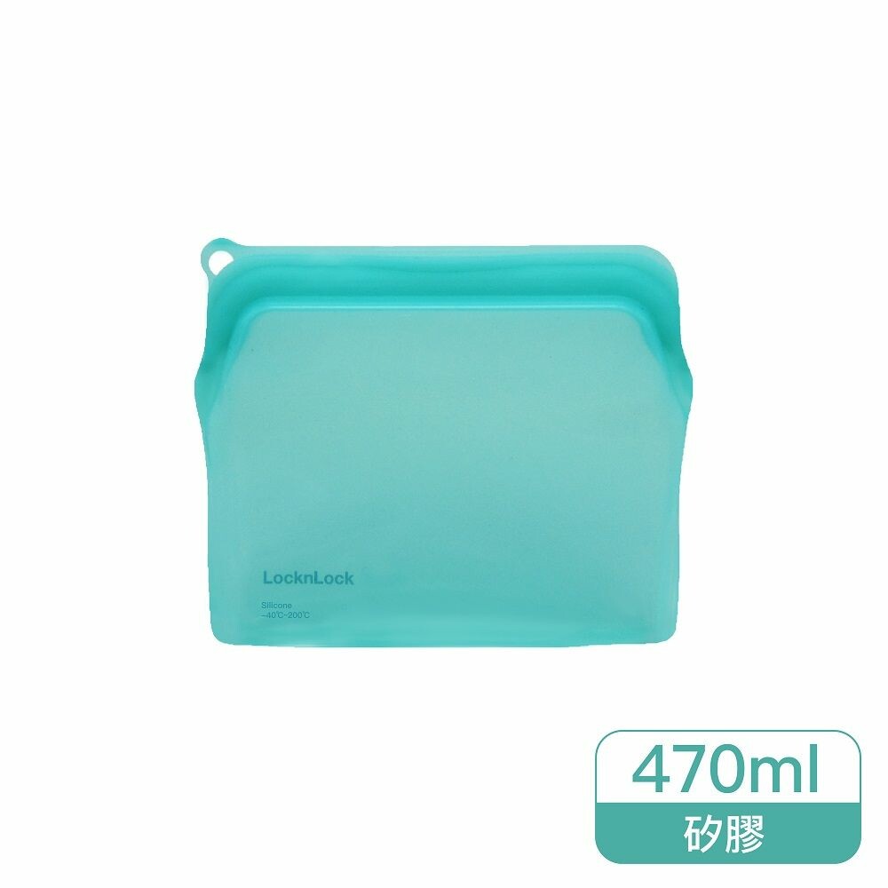 LOCK-LWP633GRN-樂扣 N次矽膠密封袋 保鮮袋 食物袋 好壓自黏款 (綠) 470ml(LWP633GRN)