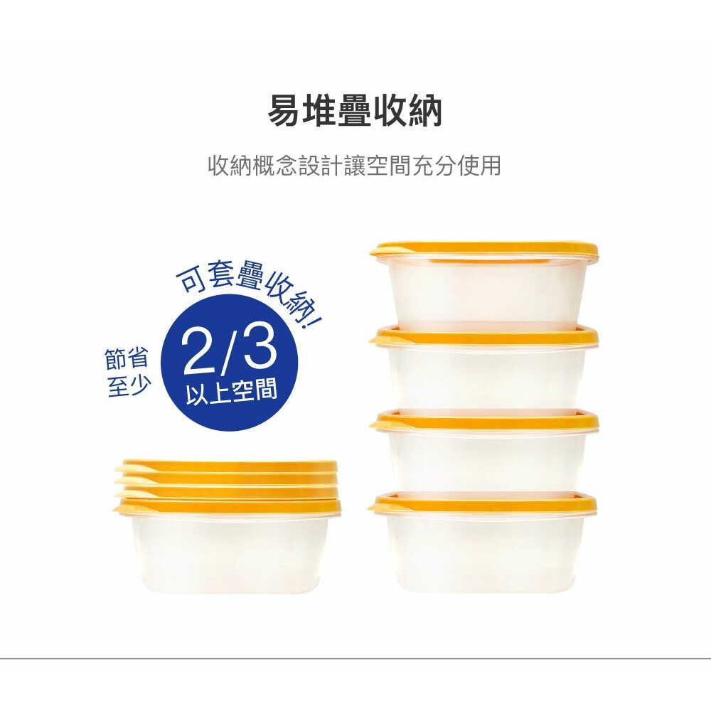 樂扣 EZ LOCK保鮮盒乳酪色 520ML 白蓋3入組 (P-00008I)-圖片-4