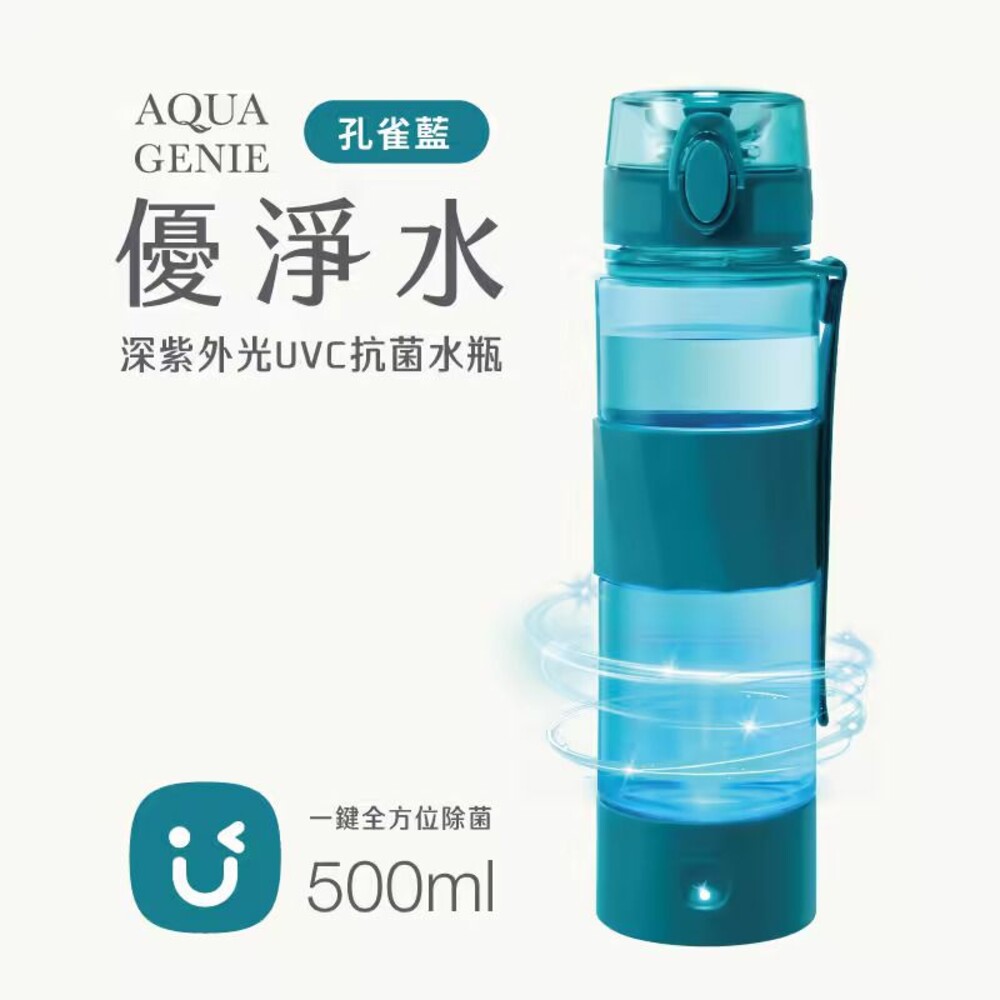 USii 優淨水 UVC深紫外光殺菌 抗菌水瓶 (藍/紅/灰) [預購商品]-thumb
